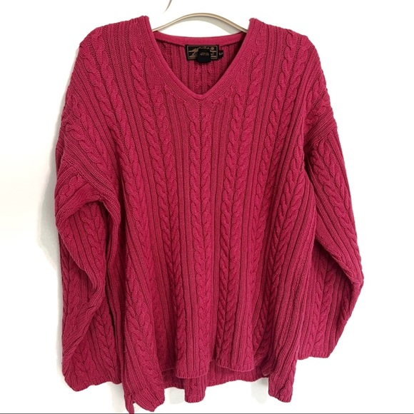 Eddie Bauer Sweaters - Eddie Bauer // 🍁 Pink V-Neck Sweater